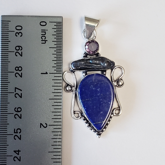 Silver S925 with Natural stone and Natural pearl Pendant - Picture 2 of 6